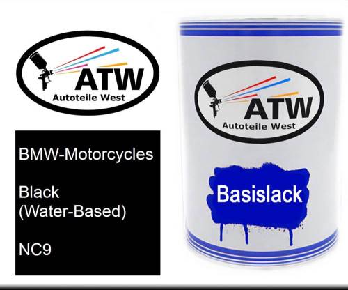 BMW-Motorcycles, Black (Water-Based), NC9: 500ml Lackdose, von ATW Autoteile West.